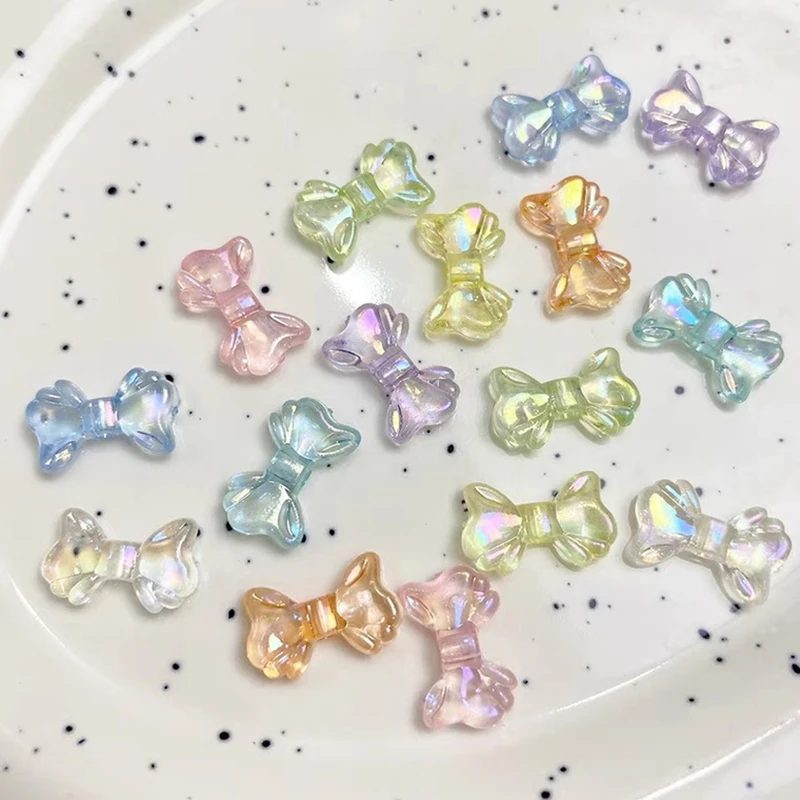 20pcs 9x15mm Acrylic Transparent Color Plated Small Butterfly DIY Hand Beaded Material Jewelry Accessories