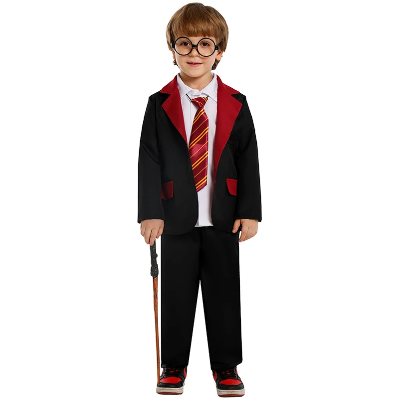 Halloween Unisex Girl Magician Dress Up Wizard School Book Week Outfit Child Magic School Uniform Boy Wizard Costume