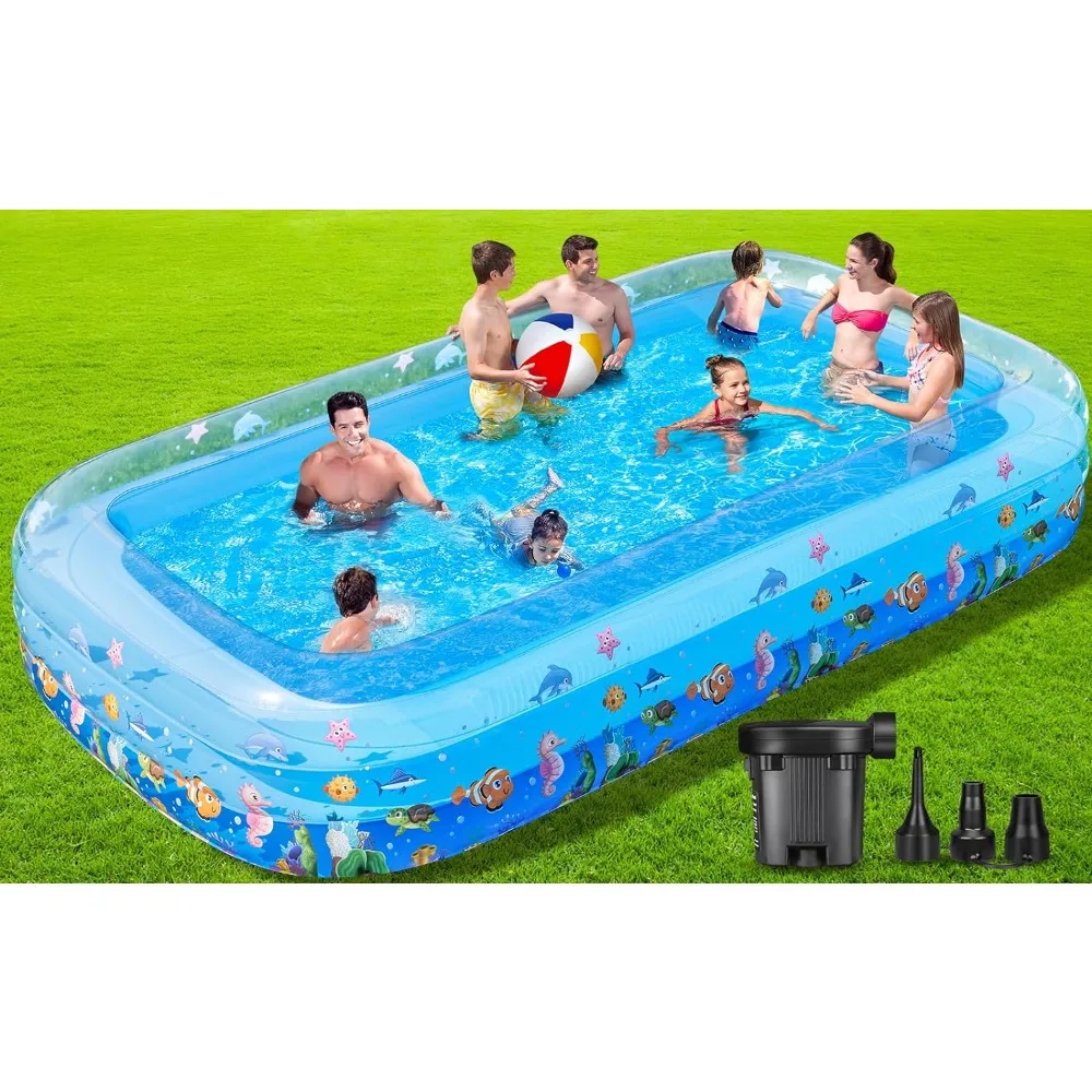 

Inflatable swimming pool with air pump, 130 "X 72" X 22 "children's, adult, and home swimming pools pool inflatable