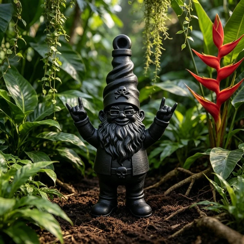Rock Dwarf Garden Elf Desktop Ornaments Decoration Whimsical Gnome Statue with Rock Gesture Gothic Decor for Yard Patio and Home