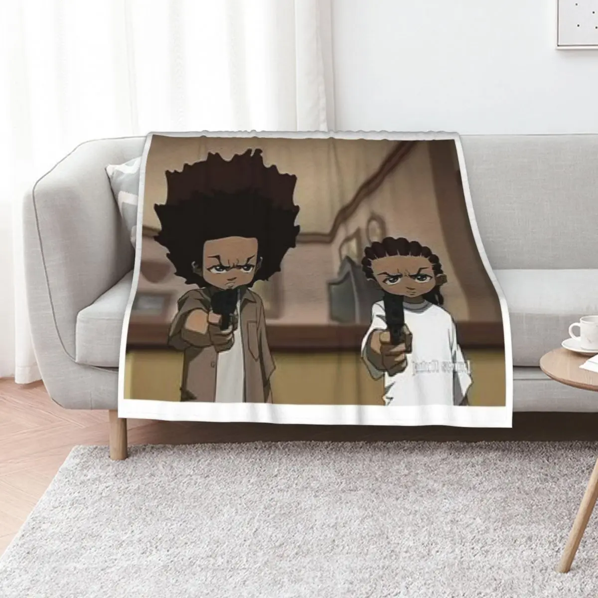 The Boondocks Huey, and Riley Throw Blanket Heavy Summer manga Nap Bed Fashionable For Sofa Thin Blankets