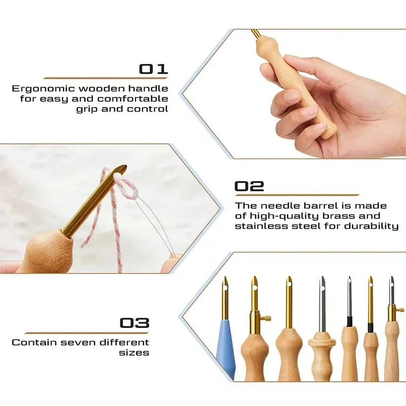 Zestaw igieł do haftu Regulowana igła do haftu krzyżykowego do szycia DIY Craft Sewing Poke Needle