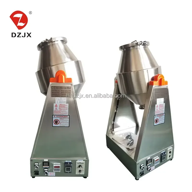 DZJX Small Scale Double Arm Drum Type Mixer 304 Stainless Steel Easy Clean for Food Grade Powder Sample Preparation