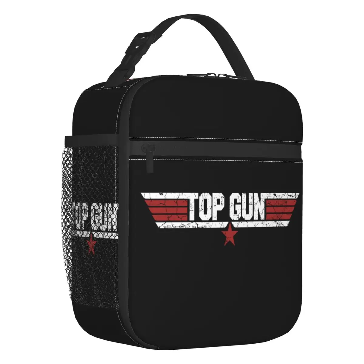 

Vintage Top Gun Logo Insulated Lunch Tote Bag for Women Film Maverick Portable Cooler Thermal Food Lunch Box Work School Travel