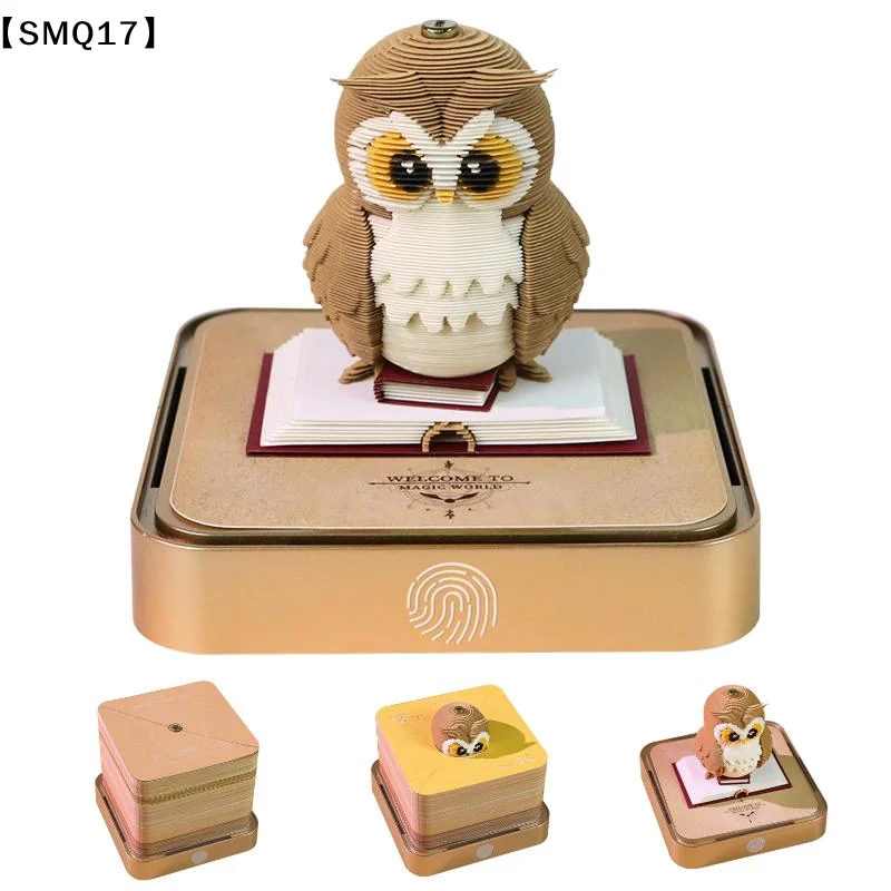Time Piece Calendar 2027 Desk Calendar With LED Light 3D Tear-away Calendar Paper Carving Art Memo Pad Notepad Home Decor【SMQ】