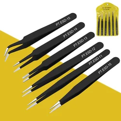 6 Pieces Per Set Anti-static Stainless Steel Tweezers Tool for Eyelash Extension Supplies Makeup Tools