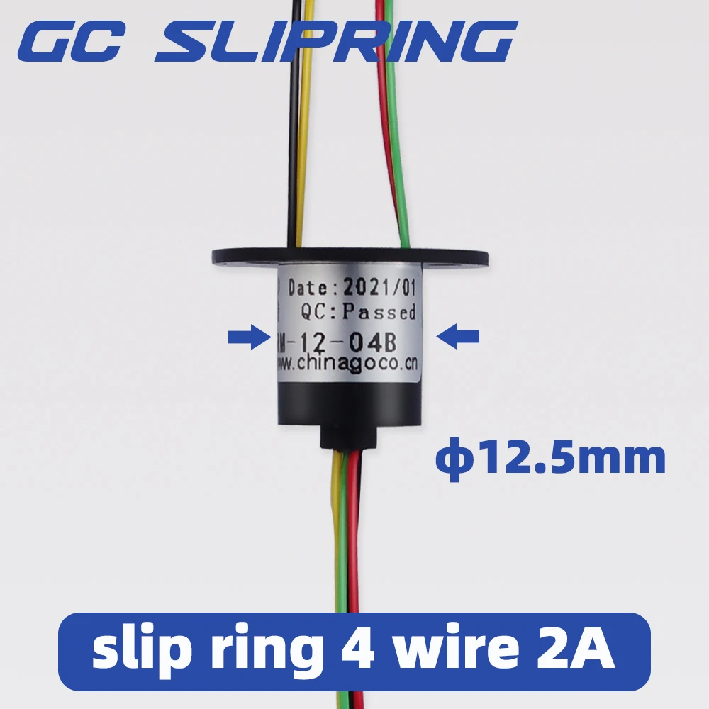 Slip ring 4rings2A, conductive ring, brush rotating connector, collector ring, carbon brush, sliding ring,  diameter