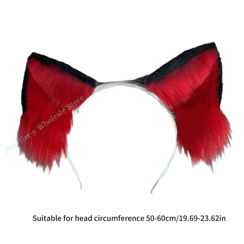 R7uf Cosplay Girls Animal Band Tandage à fourrure Furry Chaton Headswear Carnivals Party Fabriqué à main