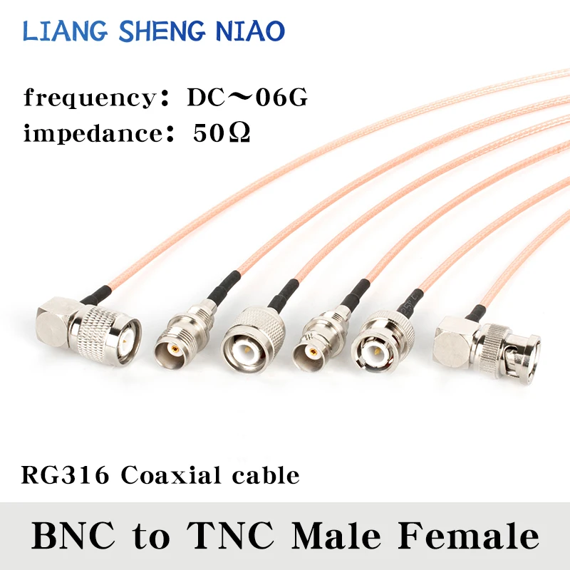 RF Cabo de Extensão Conector Adaptador, RF Jumper Pigtail, Série BNC, Masculino Feminino Plug para Linha TNC, RG316, 50 Ohm