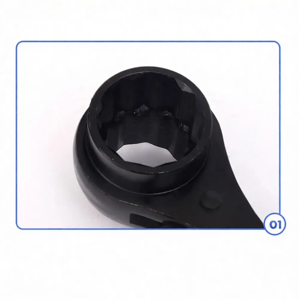 Fast Ratchet Wrench Hand Tool High Carbon Steel Dual Socket Spanner Pointed Tail For Efficient Construction Maintenance