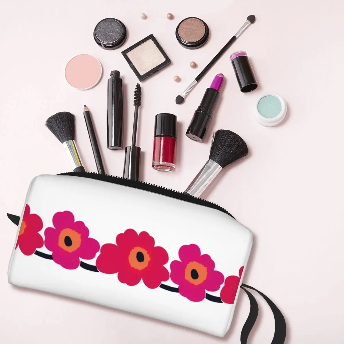 Little Poppy Print Saco de Higiene Pessoal para Mulheres, Organizador de Maquiagem, Sacos De Armazenamento De Cosméticos, Dopp Kit Case Box, Beleza Feminina, Estilo Moderno, Personalizado