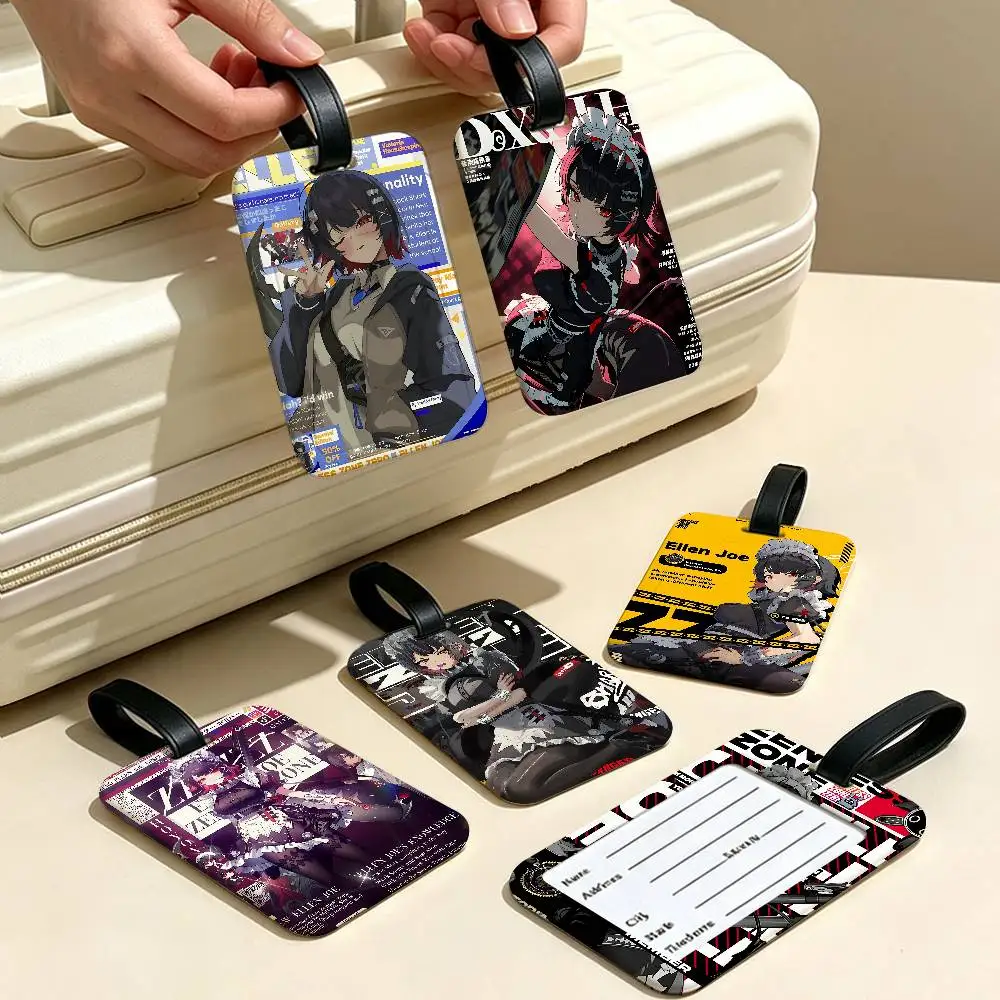 ZZZ Ellen Joe Game Zenless Zone Zero Multiscene PVC Luggage Tag Anti lost Design With Information Card For Backpack Luggage