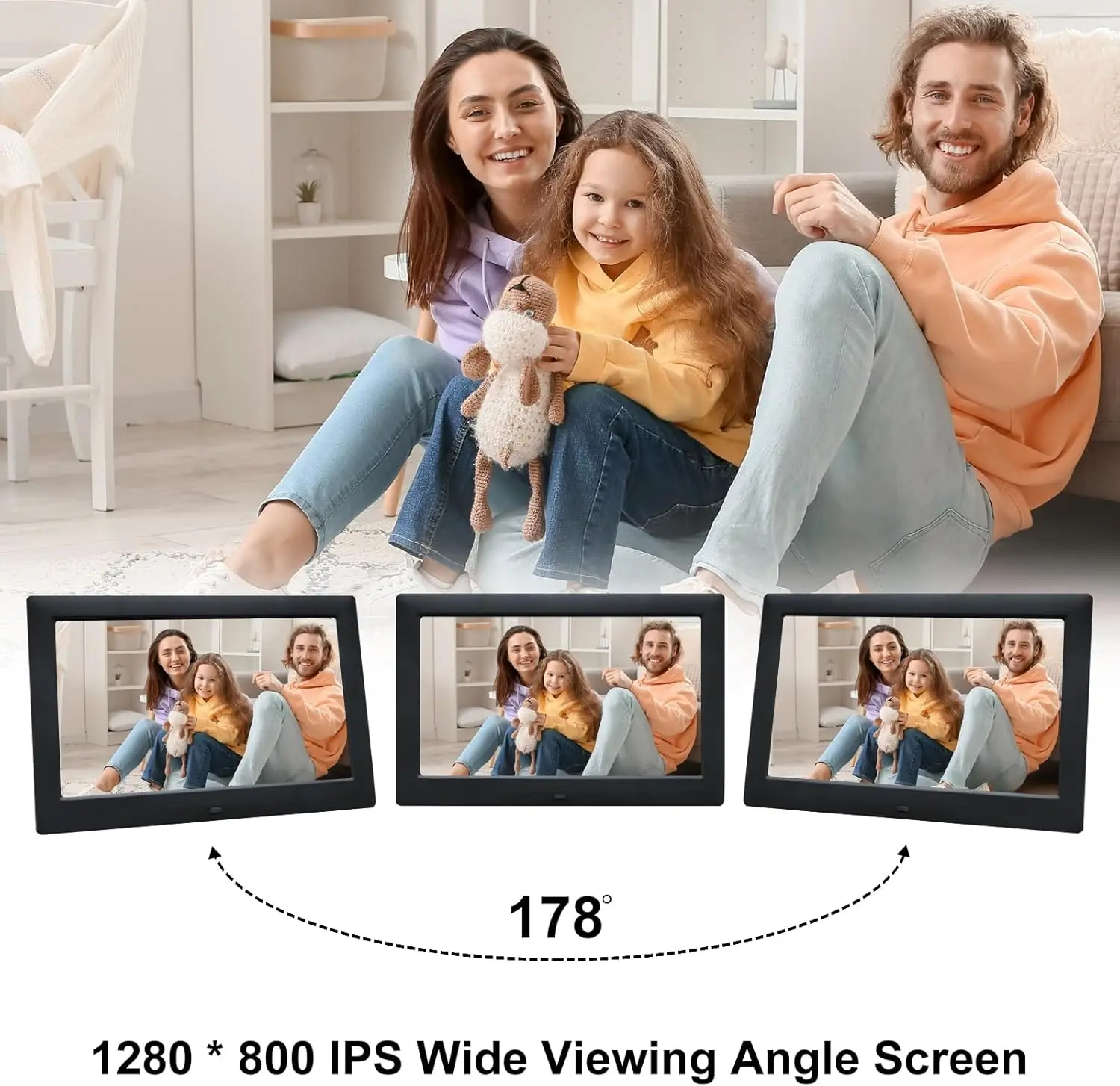 10 inch Screen LED Backlight HD IPS 1280*800 Digital Photo Frame Electronic Album Picture Music Movie Full Function Good Gift