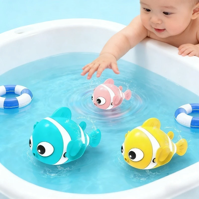 Baby Bath Toys Parent-child Interactive Water Play Toy Cute Small Fish Food Grade Material Spring Without Electricity Accompany