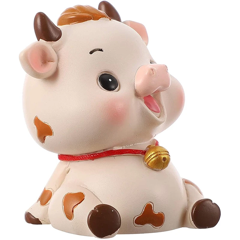 Bull Doll, Chinese Zodiac, Year of the Ox Figurines, Car Decorations, Shaking Head Cute Decorations,D