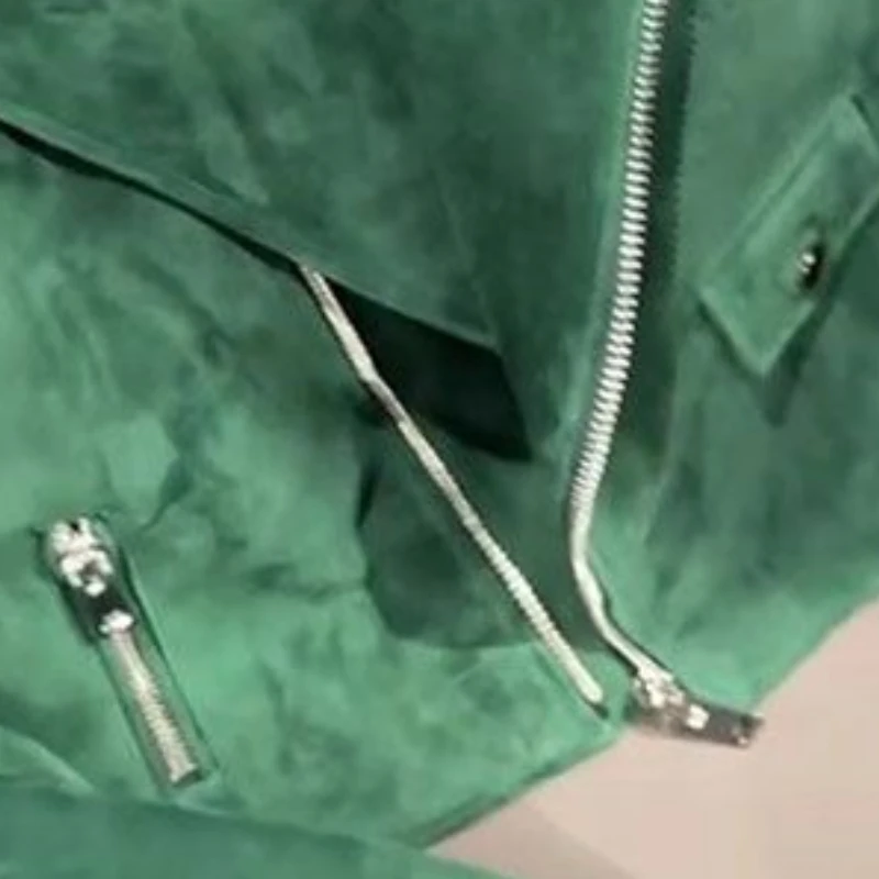 Women's Autumn Winter Jacket Top Zipper Button Leather Velvet Loose Fashion Premium Design Leisure Simple Brand New Soft Niche