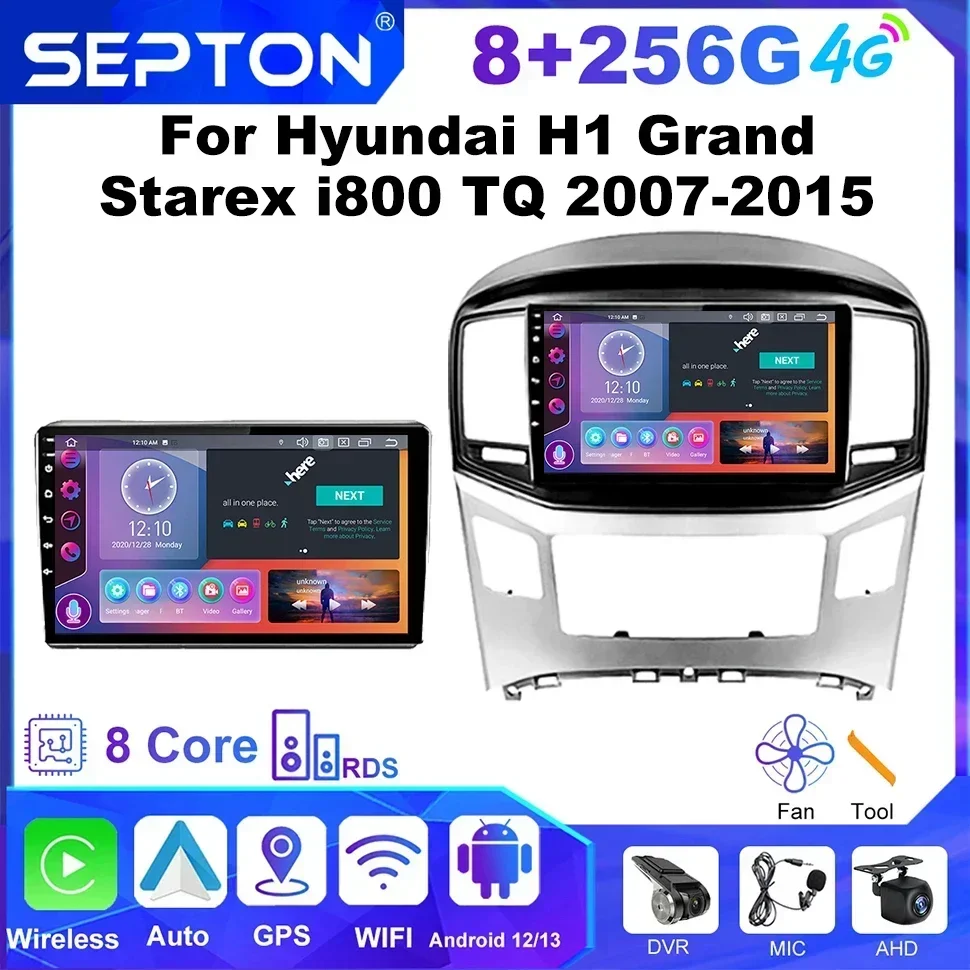 SEPTON Car Stereo Radio Player for Hyundai H1 Grand Starex I800 TQ 2007-2015 Android Screen CarPlay 4G GPS Automotive Multimedia