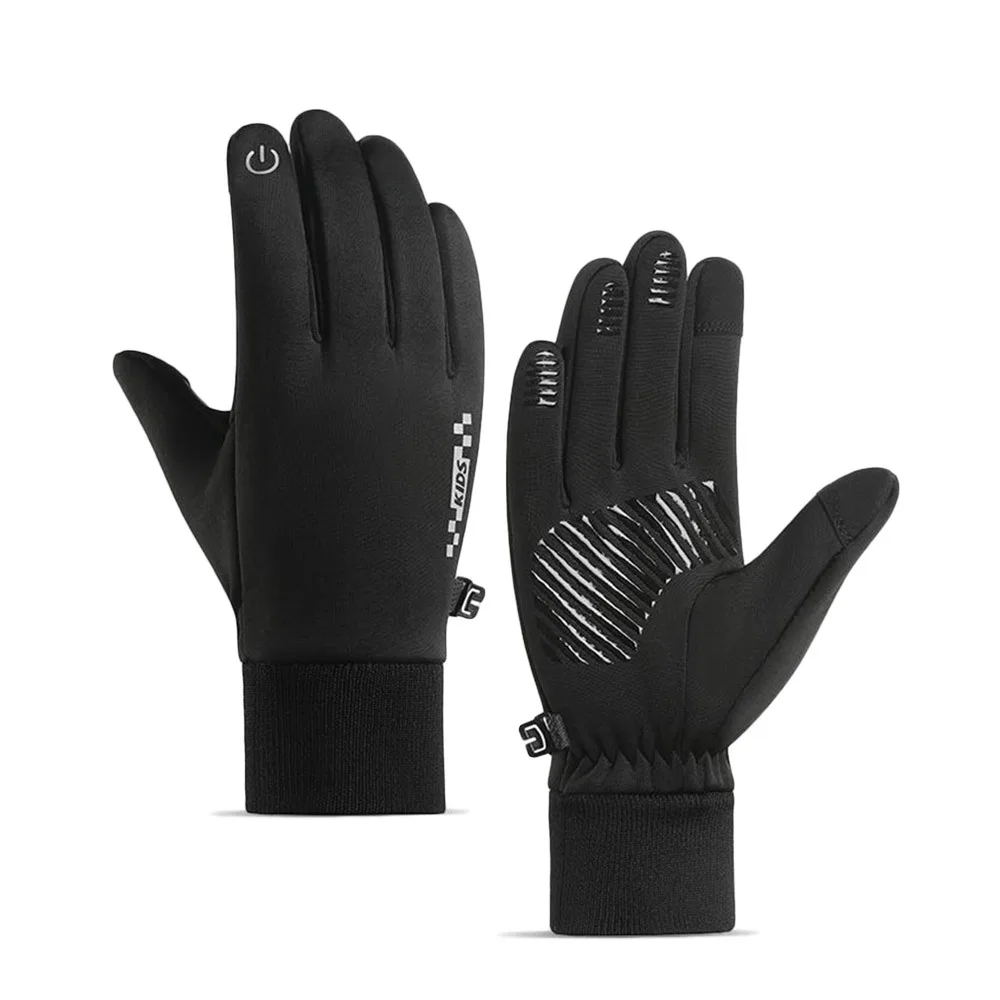 

Non-slip Kids Winter Gloves Touch Screen Thicken Cycling Riding Mittens Plus Velvet Waterproof Children Bicycle Gloves