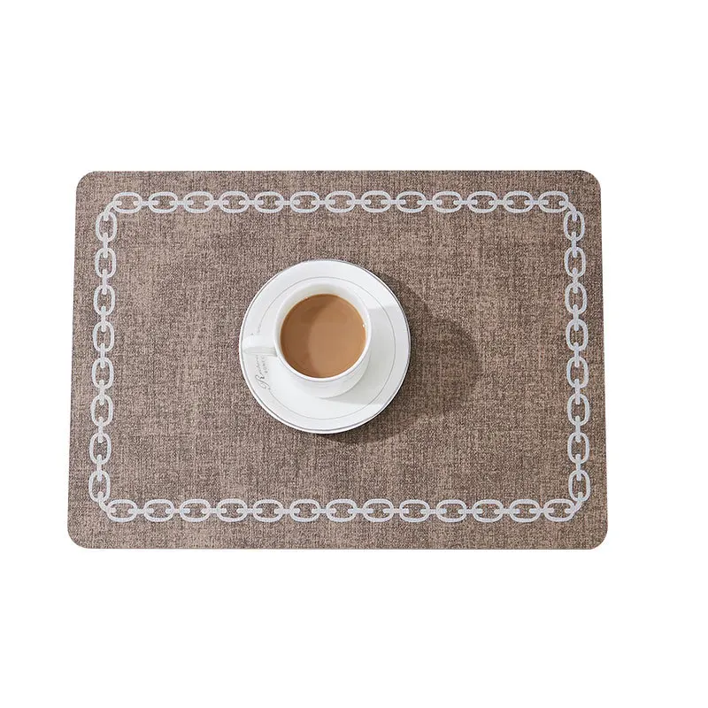 1/4/6pcs braunes quadratisches Tischset Geschirr Pad Luxus Kunstleder Tischset Geschirr Cafe Pad Küchen zubehör Heavy Concert 트 салфетки