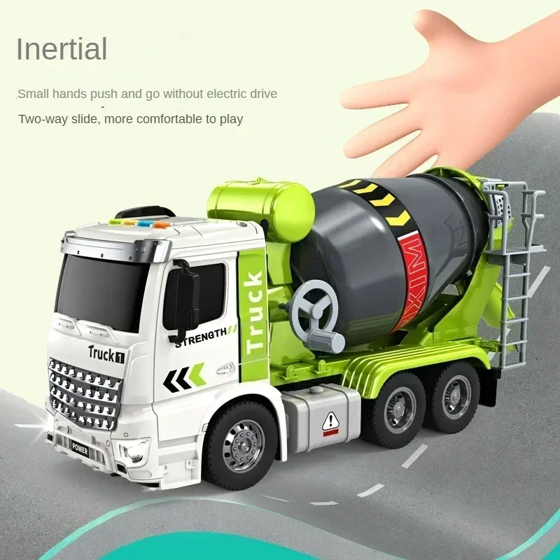 Simulation Engineering Truck Inertial Cement Mixing Discharge Acousto-optic Concrete Set Toy Car Toys for Kids 2 To 4 Years Old