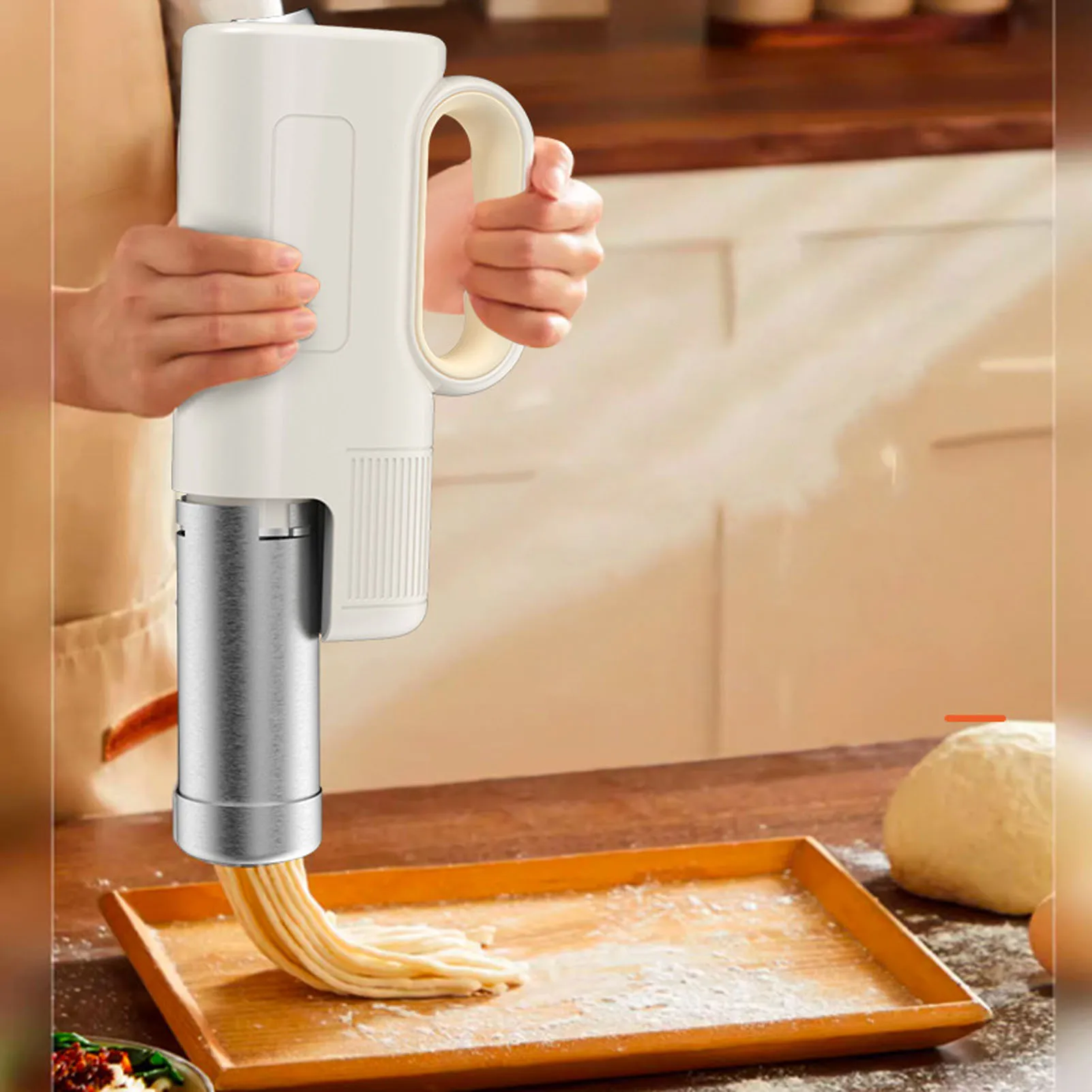 ماكينة صنع المعكرونة الكهربائية المحمولة 5 في 1 أجهزة المطبخ المحمولة اللاسلكية لصانعة المعكرونة السباغيتي محلية الصنع مع أقراص تشكيل