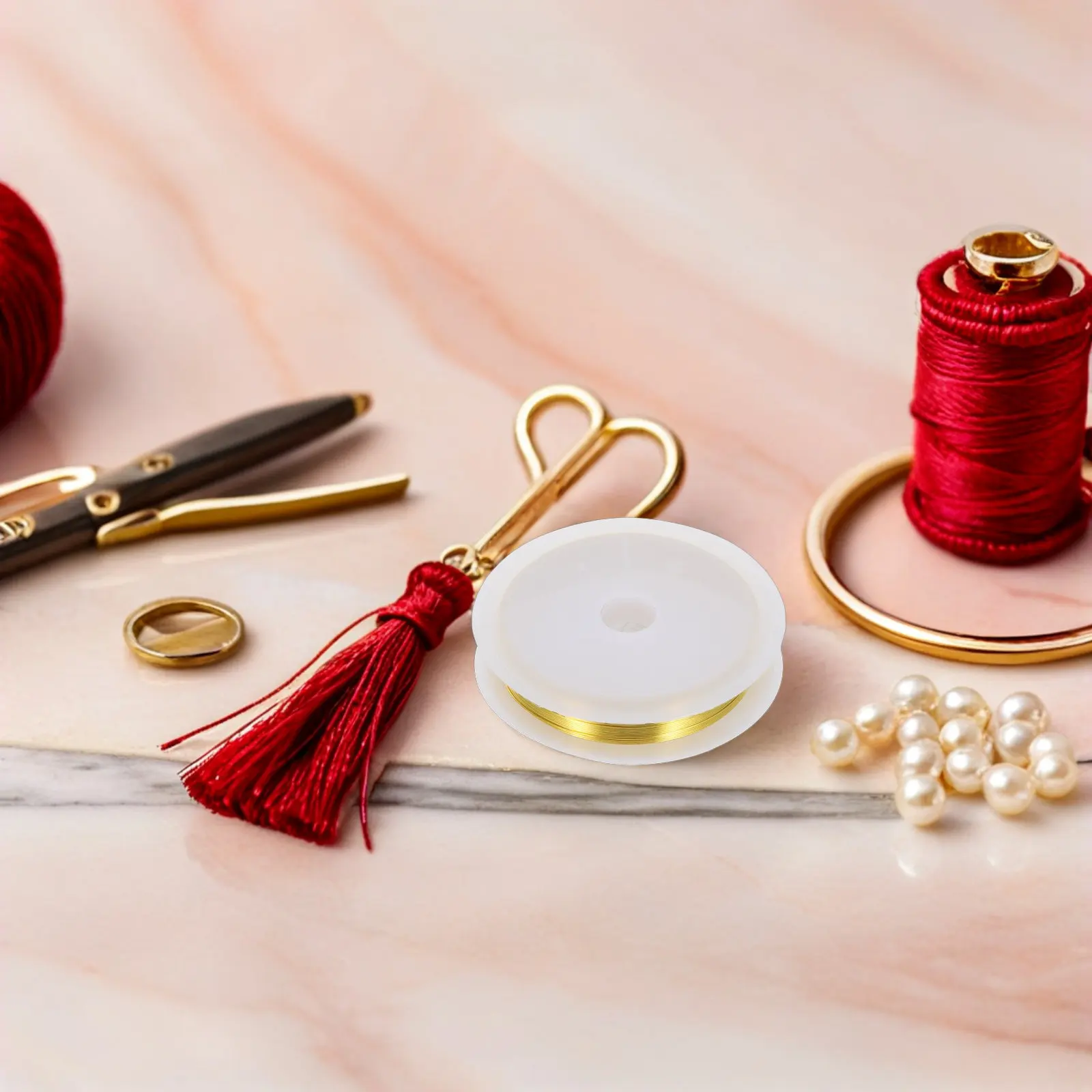 3 Rolls Jewelry Copper Wire Reel 26.2ft 0.4mm Golden for Wire Wrapping Bead Stringing Bracelet Earring Making Craft Supplies