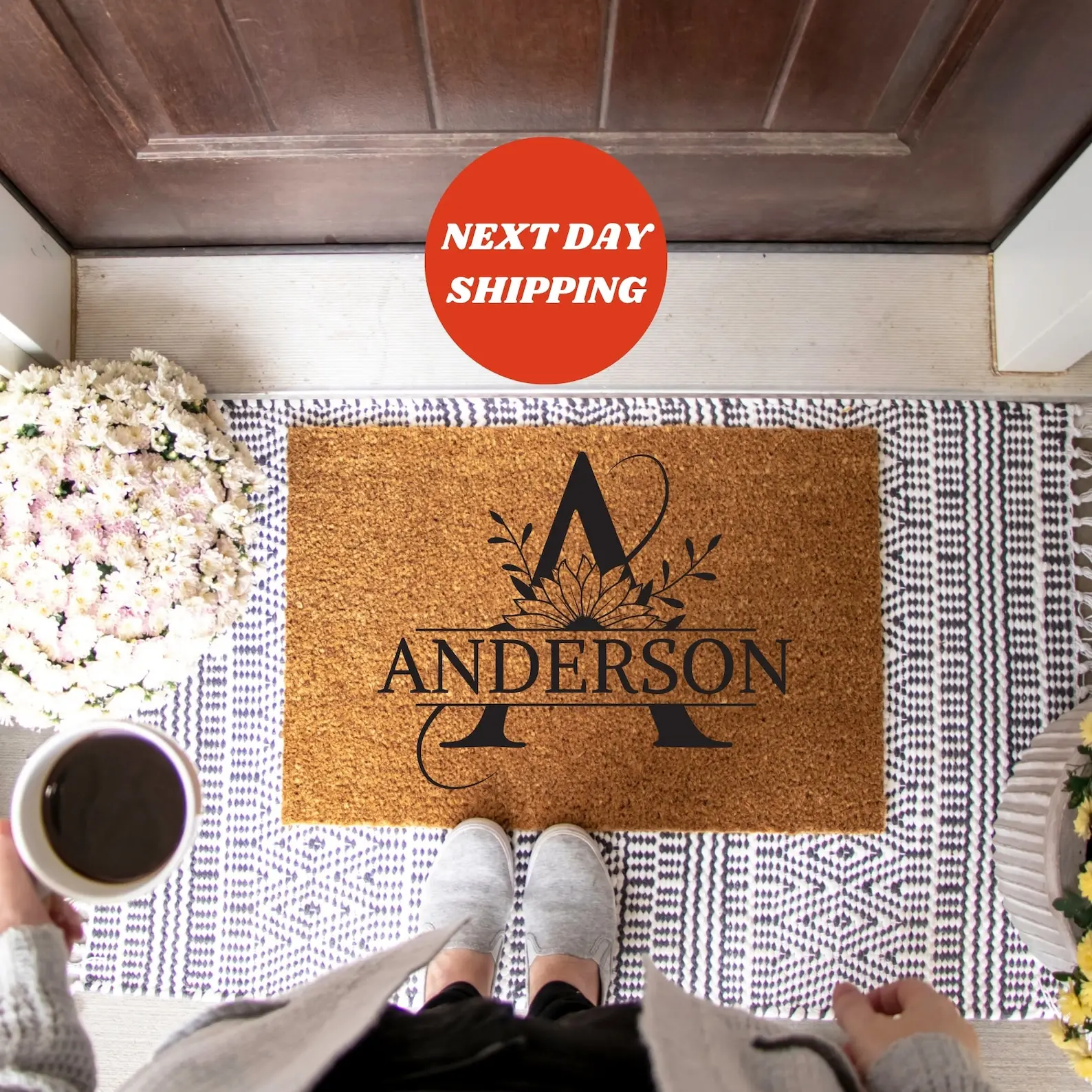 Custom Monogram Doormat Housewarming Gift Last Name Design Fashion Doormat Personalized Door Mat New Home Gifts Welcome Matt