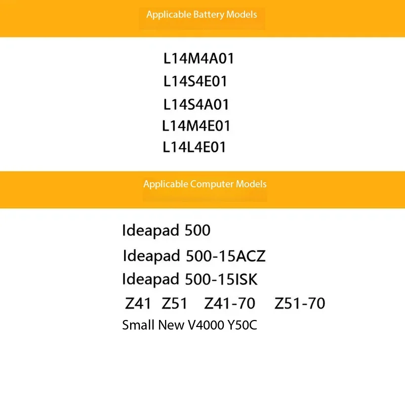 Applicable to Lenovo Xiaoxin V4000 L14L4E01 Y50C L14S4A01 L14L4A01 Laptop Battery