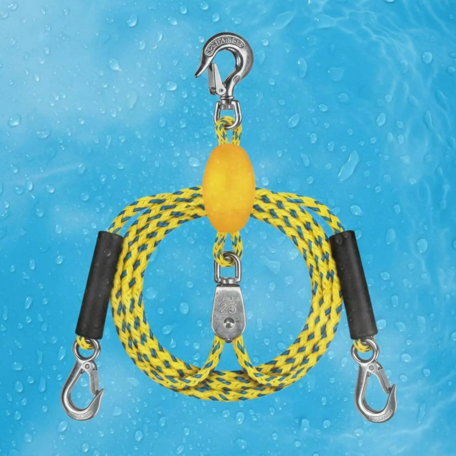 PE Marine Boat Towing Rope Bright Braided Sailing Tool Tow Line for Semi Rigid Boat and Inflatable Tubes