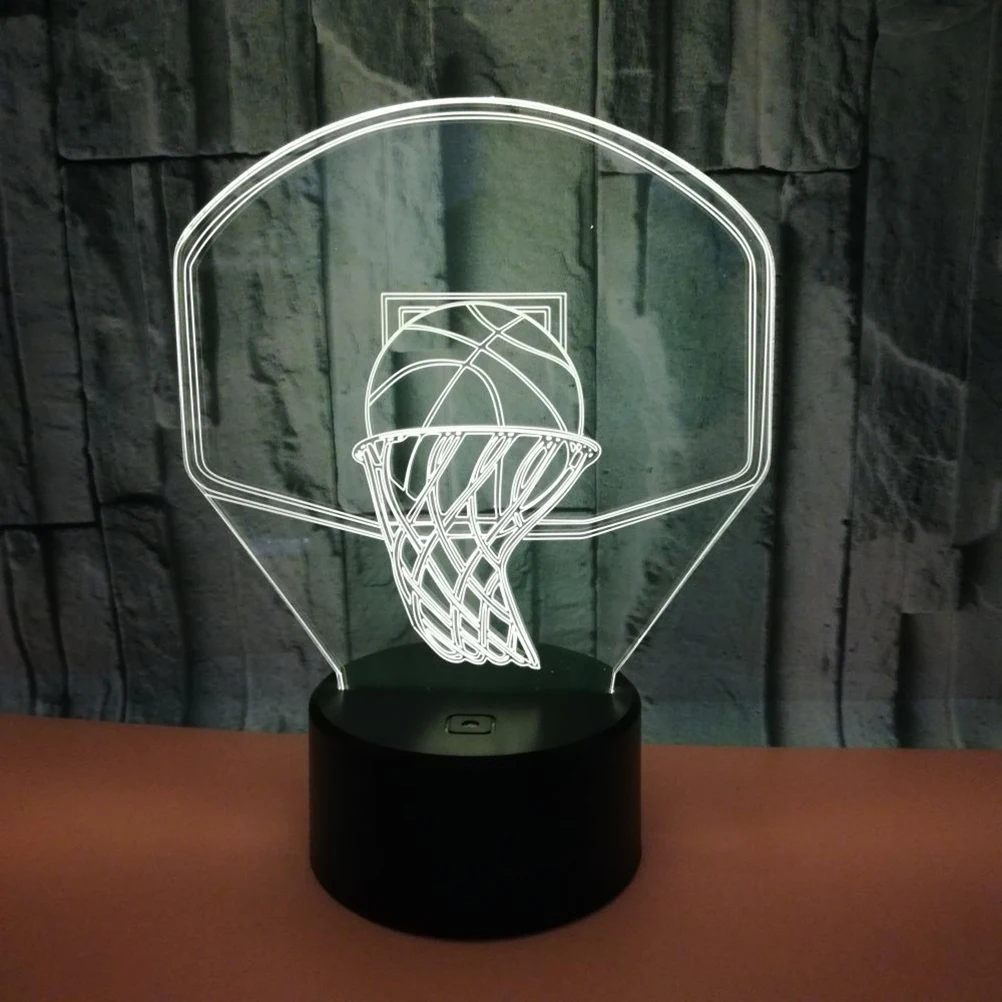 

3D Basketball Night Light Touch Colors Led Lamp Decorative Eco Friendly Energy Saving For Home Office Cafe Bar No