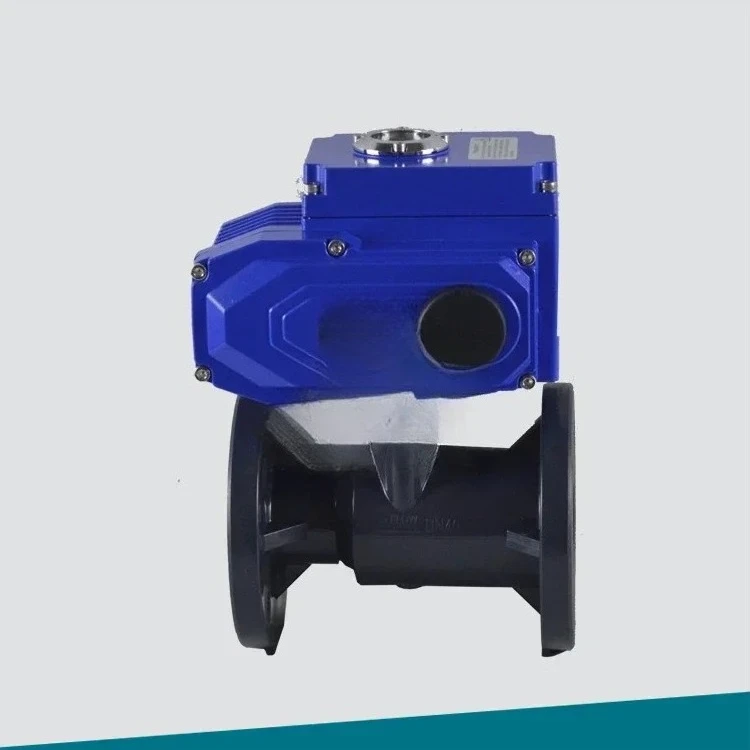 Electric flange ball valve plastic anti-corrosion and acid-resistant
