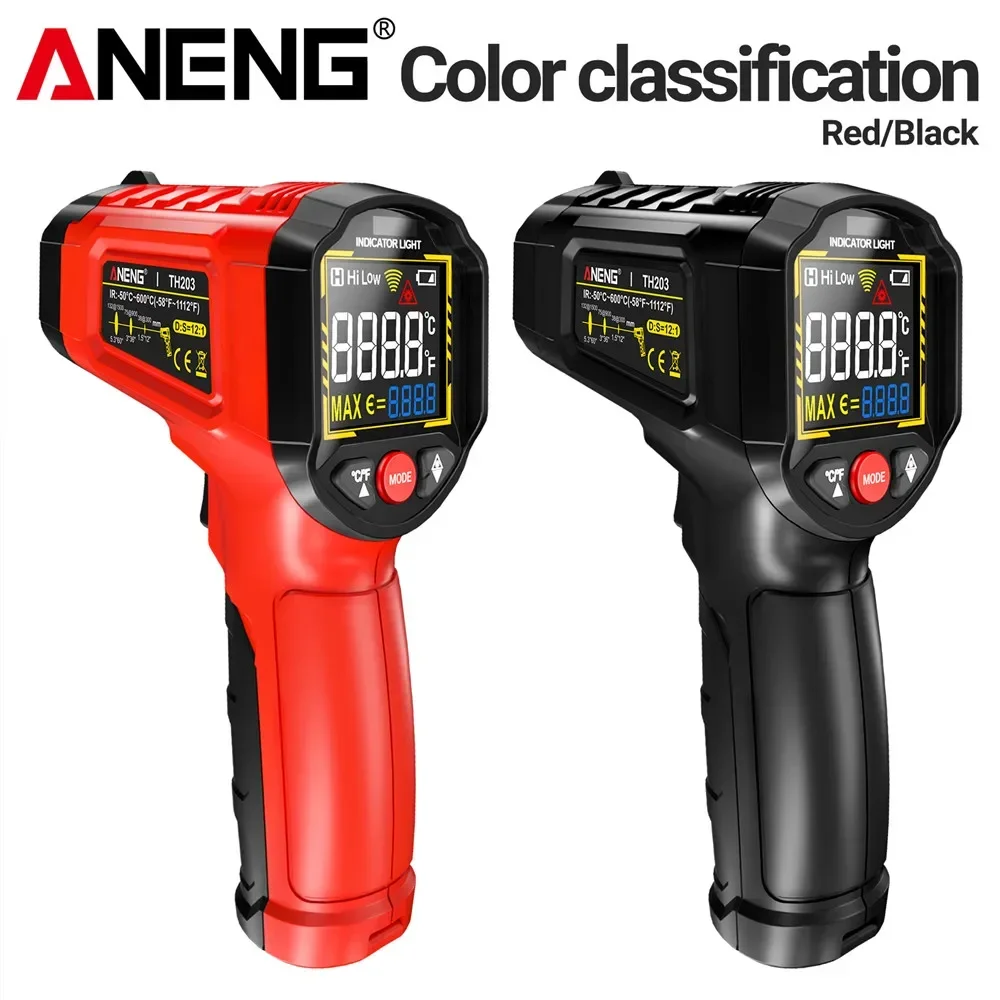 Infraroodthermometer -50~600 ℃   Digitale temperatuurmeter Contactloze pyrometer Tester IR-hygrometer Industrieel gereedschap ANENG TH203 - afbeelding 2