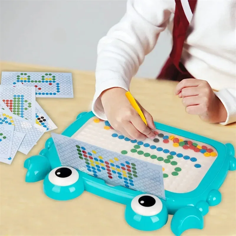 Magnetic Drawing Board Toy For Kids Doodle Board with Magnet Beads and Pen Cute Frog Montessori Toys For Children Gift