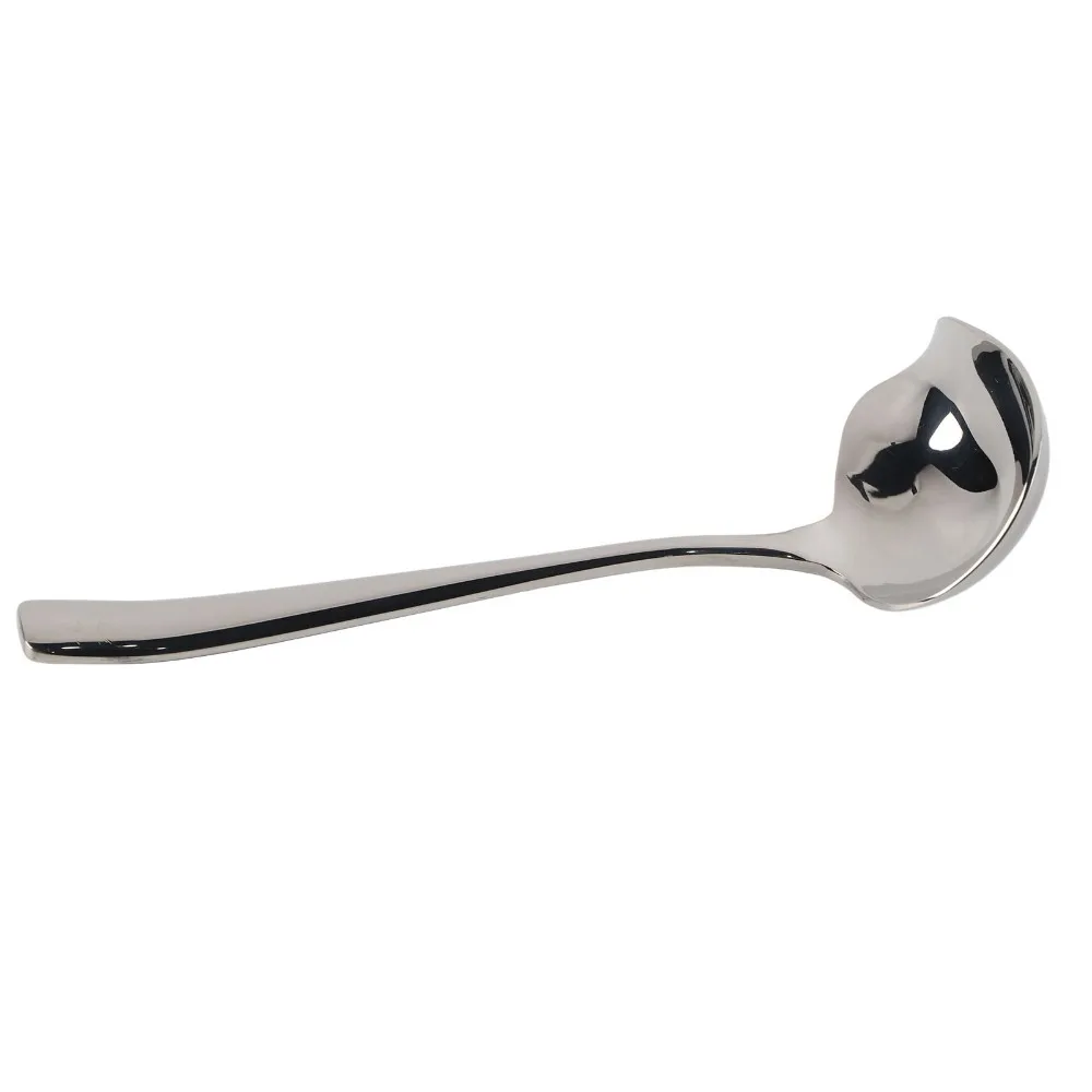 Smooth Rustless Steel Soup Spoon Irregular Thickened Table Serving Ladle Polished Long Handle Basting Spoon Dining Table