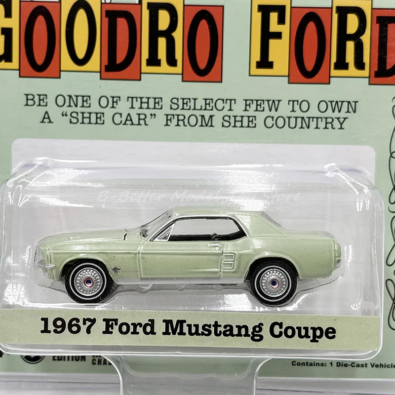 Greenlight 1:64 Diecast Car Model Toy 1967 Mustang Coupe Replica Collectibles