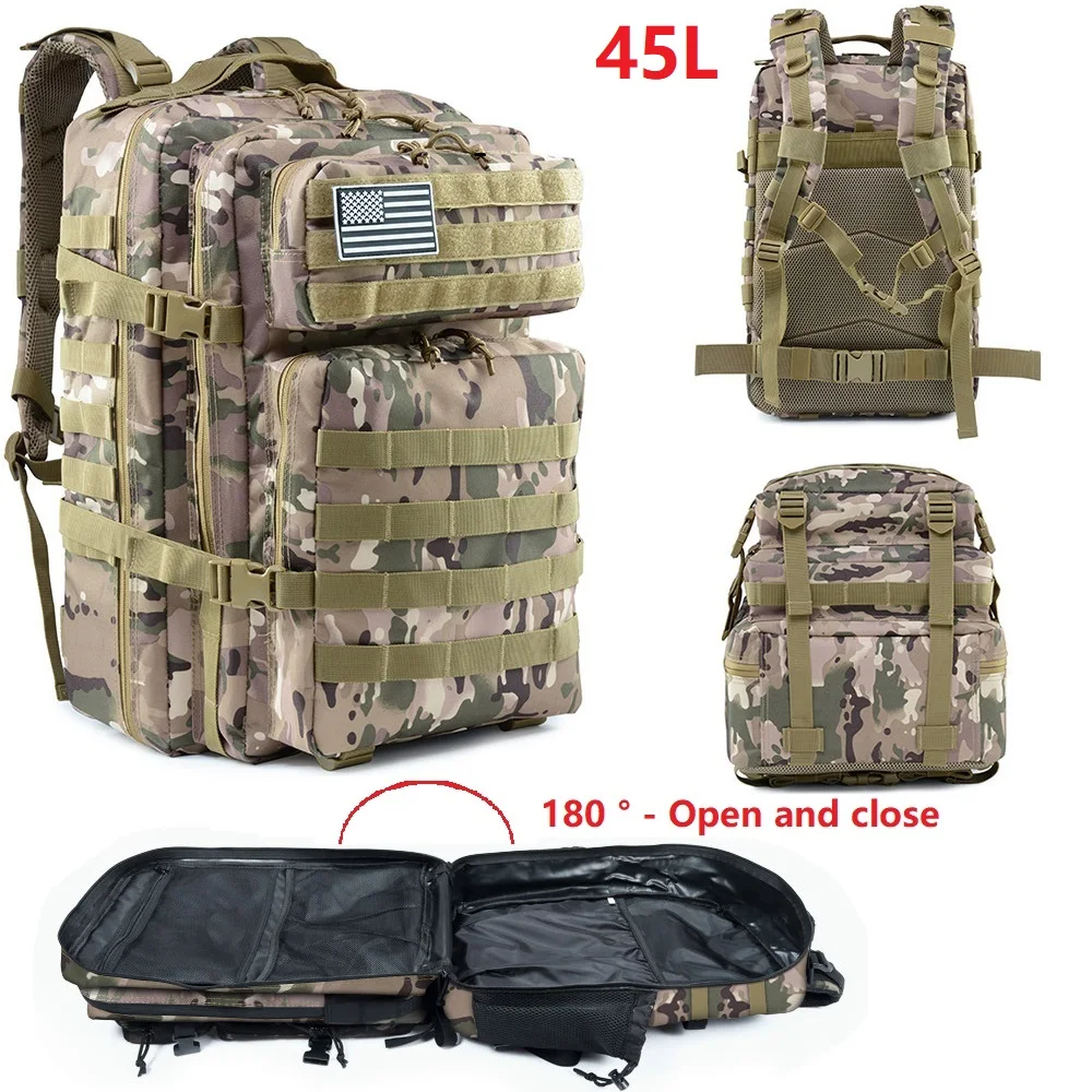 

45-литровый мужской ультралегкий спортивный 3D-рюкзак для активного отдыха, походов и путешествий, камуфляжный тактический рюкзак