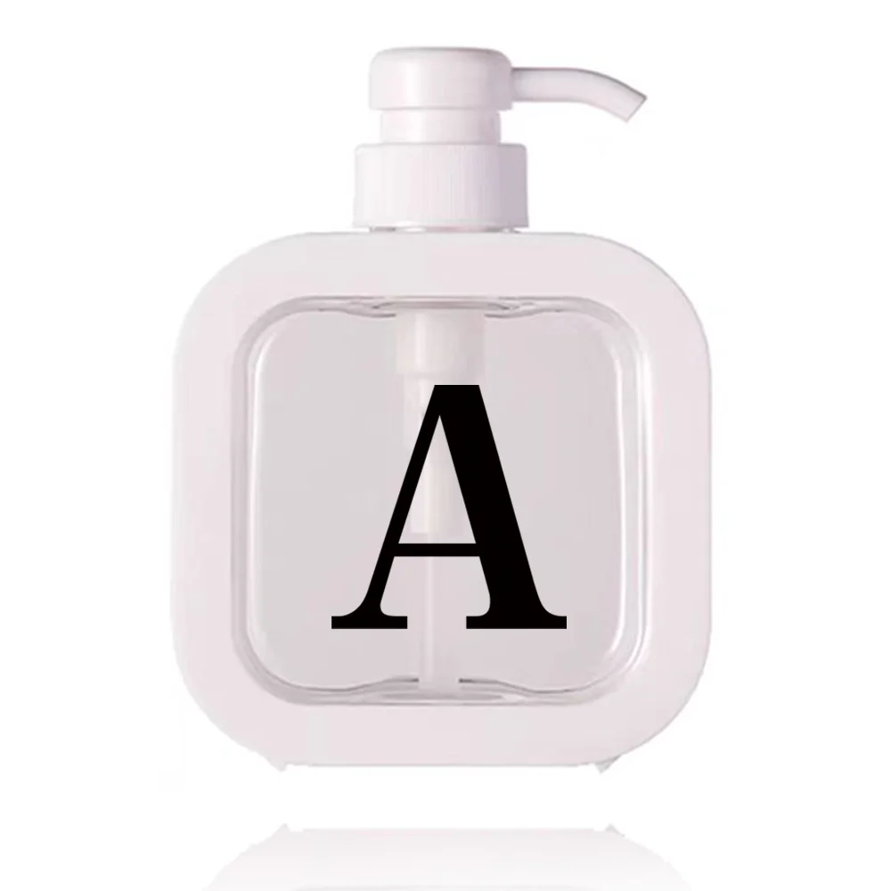 Portable Press Type Lotion Bottle Detachable Soap Dispenser Large Capacity Foam Split Bottle Home Bathroom Black Letter Pattern