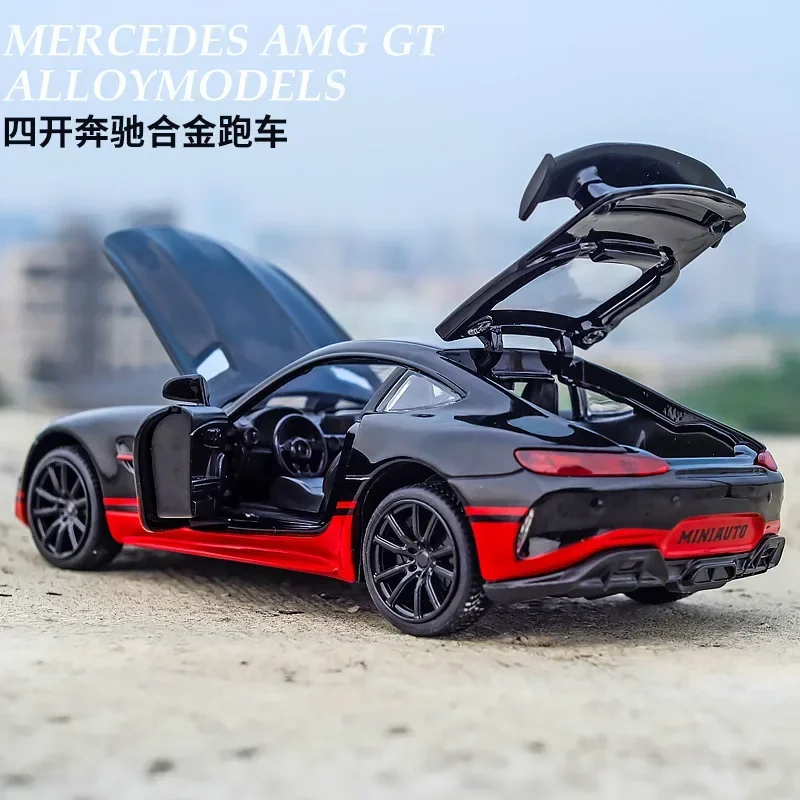 1:32 Diecast Alloy Model Car Miniature Mercedes-Benz GTR AMG Supercar Simulation Metal Vehicle Kids Toys Boys for Children Gifts