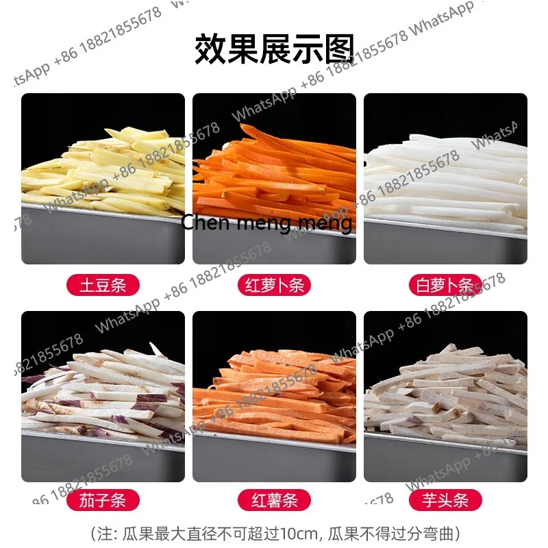 Macchina da taglio commerciale Macchina a spinta elettrica Tagliatrice automatica di patate dolci con ravanello Cetriolo