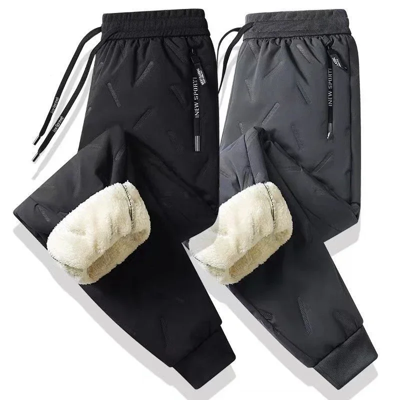 2023 Winter New Thick Men's Pants Warm Pants Wearing Extra Thick Waterproof and Cold Resistant Externally