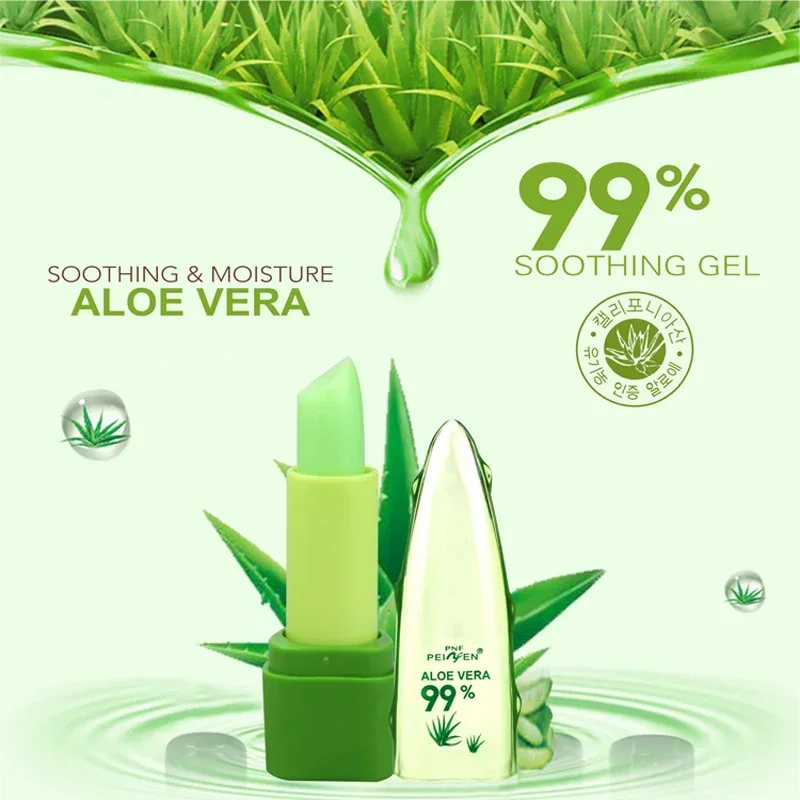 99% Aloe Vera Lippenstift Farbwechsel Lippen balsam dauerhafte feuchtigkeit spendende feuchtigkeit spendende wasserdichte Temperatur änderung Lippen balsam Make-up