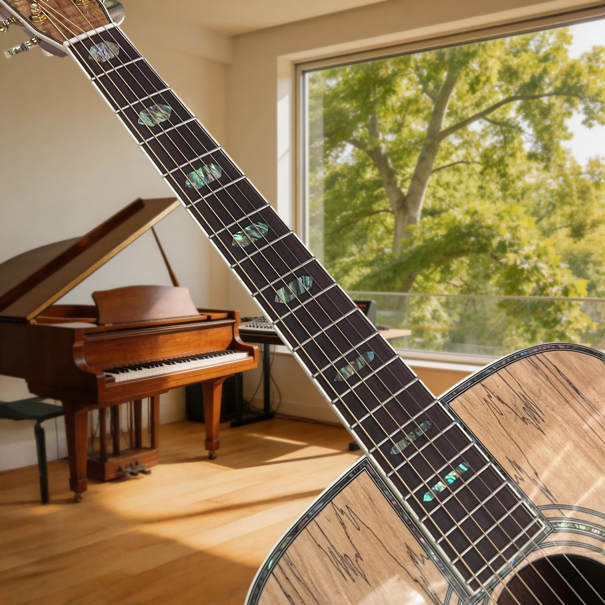 Free Shipping 41 Inch D Acoustic Guitar Special Texture Folk Guitar Wood Guitar Color Block Inlay Full Warm Tone Player Friendly