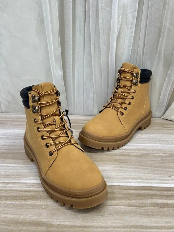 

Simple Faion round Toe Thi Bot Laced Boots Casual ort Boots for Women Korean Sle Synthetic Leather Upaded