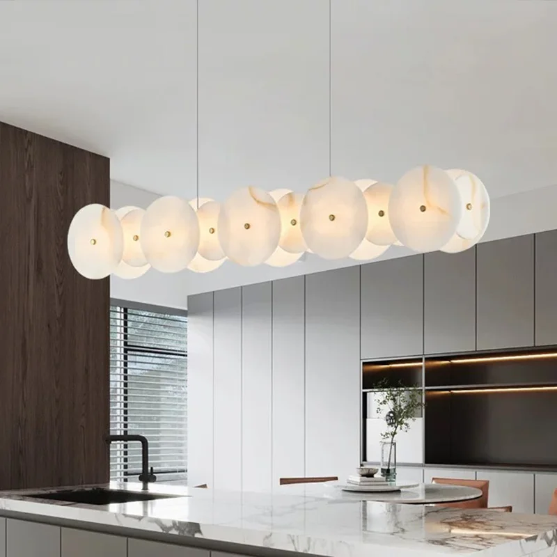 

Modern LED metal marble ceiling chandelier for living room, dining room Home interior lighting, dimmable, full copper lustre