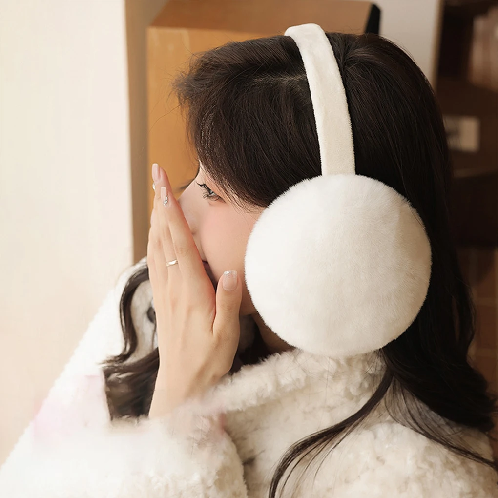 Unisex Plush Ear Muffs, manter-se confortável no frio, monocromático, macio, quente, moda, inverno, Premium