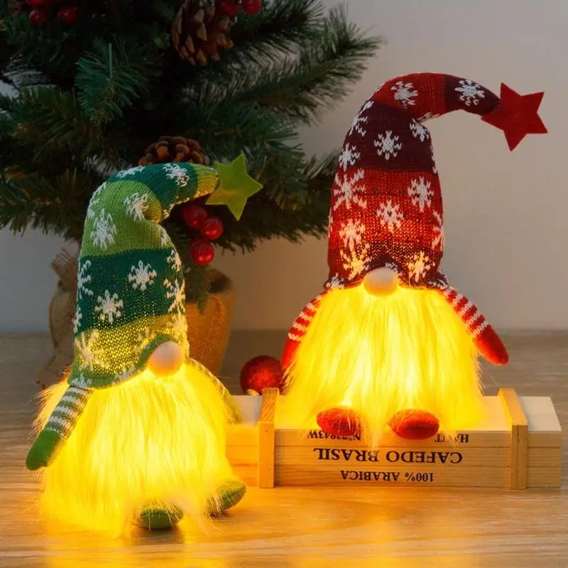 KX4B عيد الميلاد جنوم مع النجوم الخفيفة LED NISSE تمثال أفخم الشمال السويدي توم توم الاسكندنافي