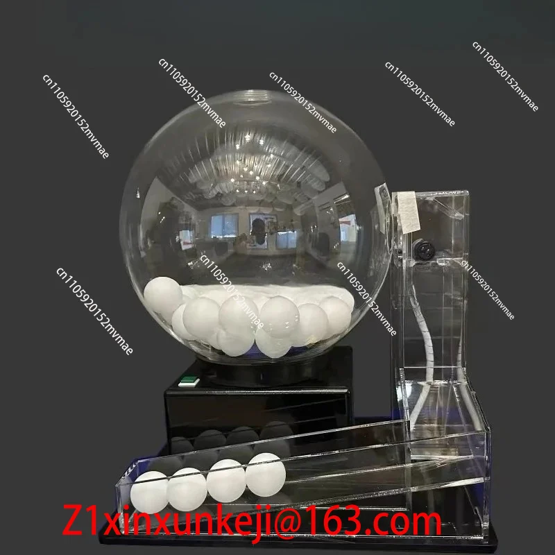 For Electric Ball Machine, Automatic Bingo Balls Machine Cage Fantasy Football Drafts Game Acrylic Lucky Drawing Machine