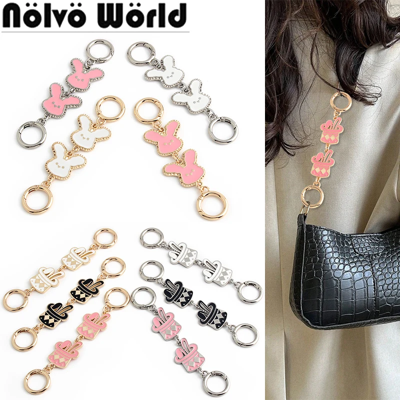 

13/14.5CM Rabbit/Cap Shape Pendant Short Bags Extender Chain For Handbag Shoulder Strap Belts DIY Convert Crossbody Accessories