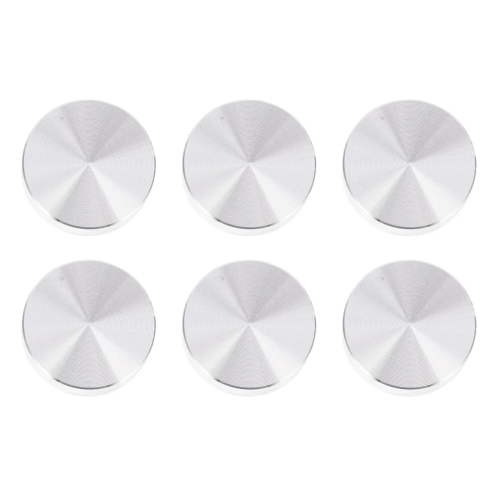 6 Pcs Aluminum Discs Tags Solid Cake Glass Tops Adapter Circle Coffee Table Thick