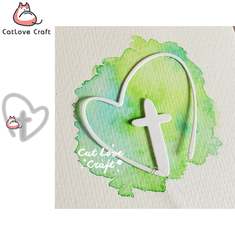 Catlove Love Cross Metal Cutting Dies Scrapbooking Mold Knife Stencil Die Cuts Card Making DIY Craft Embossing New Dies For 2023